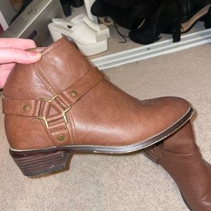 low brown booties from forever 21, size 8.5 worn once!